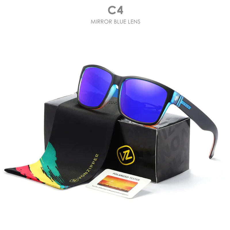 Brand VZ Vonzipper Polarized Sunglasses Men Square Frame Elmore Style Eyewear UV400 Sports Sun Glasses Fishing Hiking Driving