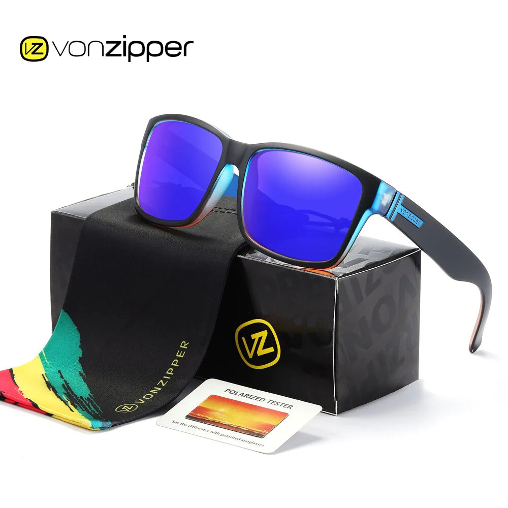 Brand VZ Vonzipper Polarized Sunglasses Men Square Frame Elmore Style Eyewear UV400 Sports Sun Glasses Fishing Hiking Driving