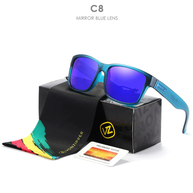 Brand VZ Vonzipper Polarized Sunglasses Men Square Frame Elmore Style Eyewear UV400 Sports Sun Glasses Fishing Hiking Driving